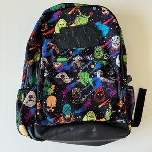 Disney Star Wars Villains Backpack Black Bag Travel Day Pack AOP Space Movie
